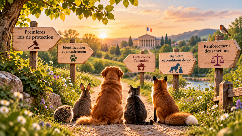 Chien, chat et animaux sauvages illustrant les lois de protection animale en France